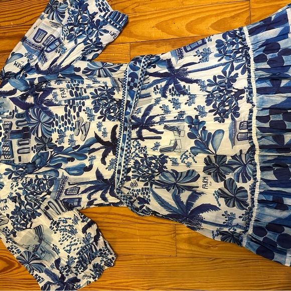 FARM Rio Blue and White Patterned Dress - Picture 5 of 5